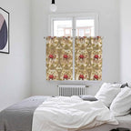 2 Panel Kitchen Cafe Curtains, Desert Camels Sunlight Filtering Nature Air Through, Home Decor Window Covering Tier Curtains for Living Room 104W x 63L inch Tropical Palm Trees Sand Cords Brown