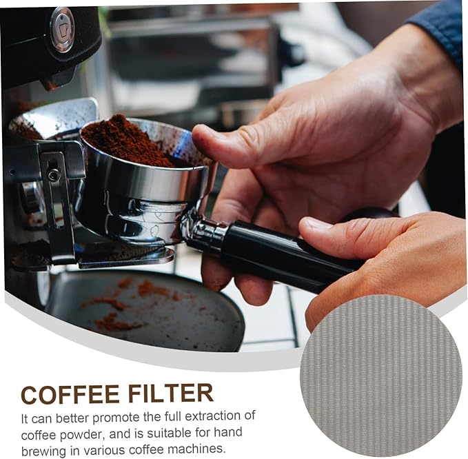 Lurrose Coffee Filter Screen Stainless Steel Espresso Coffee Filter for Brewing Easy to Clean and Install Reusable Accessory