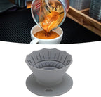 Pour Over Coffee Dripper Silicone Food Grade Portable Hand Brewed Coffee Filter Cup for Travel Outdoor Camping Home Use Lightweight Foldable Easy to Clean Dishwasher Safe Durable (Gray)