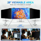 Magnetic 23.6 Inch Privacy Screen for Computer Monitor 16:9 Aspect Ratio, Hanging Removable Anti-Blue/Glare Protector Film, Anti Spy Desktop Security Private Filter 23.6in