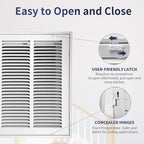 30"W x 14"H [Duct Opening Size] Steel Return Air Filter Grille - Removable Face/Door for 1 inch Filters -HVAC Vent Cover Grill - White [Outer Dimensions: 32 5/8"W X 16 5/8"H]