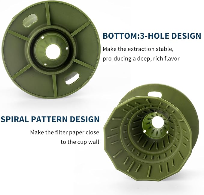 MERMOO YILAN Collapsible Coffee Dripper, Silicone Pour Over Coffee Filter Holder - Portable Reusable Foldable Coffee Maker Cone for 1~2 Cups, Travel, Camping, Gift (Green)