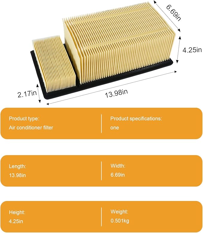 High-Capacity Engine Air Filter for 2011-2016 Ford 6.7L Diesel Models | Direct Replacement for Part #BC3Z-9601-A and FA-1902