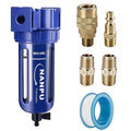 NANPU 1/4" NPT Compressed Air Filter, Zinc Alloy, 5 Micron Brass Element, Quick Release Bowl, Manual Drain, for Air Compressor ＆ Pneumatic Tools