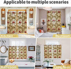 2 Panel Kitchen Cafe Curtains, Brown Desert Camels Sunlight Filtering Nature Air Through, Window Decor Tier Curtains for Living Room 104W x 52L inch Tropical Date Coconut Trees Cords Leaves