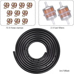 3/16 ID Fuel Line 10 Feet with 2Pcs Fuel Filters for Kawasaki for honda Predator Lawn Mower Generator Chainsaws Go-Karts ATV Small Engine Generators X120 GX160 GX120 GX100 GX200 GX390
