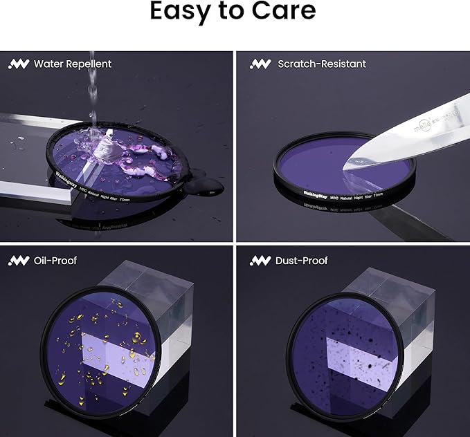 Walking Way 77mm Natural Night Filter for Light Pollution Reduction Nano-Coated Optical Glass for Night Sky/Astrophotography/Star Clarity Anti-Light Pollution Filter