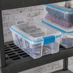 Sterilite 24-Pack Gasket Box, Weather-Resistant Storage Bins with Latching Lids, 12 Quart - Heavy-Duty Organizing Containers for Closet, Bathroom, and Office