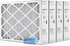 16x25x4 Air Filter Replacement MERV 11, FC100A1029 Pleated HVAC AC Furnace Filters with Wholesalehome Cleaning Cloth, 4-Pack (Actual Size: 15.94 x 24.86 x 4.38 Inches)