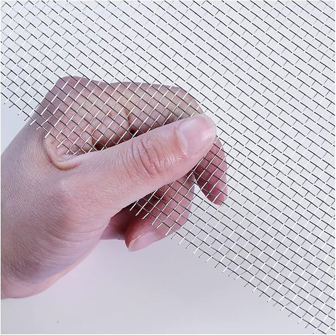 Stainless Steel Woven Wire Mesh 304 Stainless Steel Mesh Sheet, Heat-Resistant Woven Wire Rodent Mesh Garden Insect Screen Airbrick Filter Net with 2 Mm Mesh Hole Never Rust