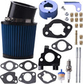 Air Filter Adapter Jet Kit for Predator 301cc 420cc 11hp 13hp 15hp GX340 GX390 389cc Stage 1 Mini Bike Parts Go Kart Golf Cart Lawnmower Water Pump Pressure Washer Generator OHV Engine (Blue)