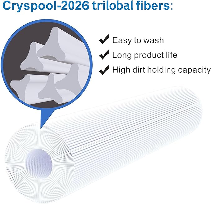 Cryspool® 07080 Filter Compatible with Jandy CL460, CV460, A0558000, R0554600, PJAN115, C-7468, FC-0810, 4X115 sq.ft Pool Filter Cartridges, 4 Pack