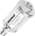 NEIKO 30252A Water and Oil Separator for Air Line | 1/4" NPT Inlet and Outlet | 90 PSI | Air Compressor and Air Tool Accessory | Protect Lifespan of Pneumatic Tools | Water Moisture Filter Dryer