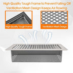 Floor Register Vent Cover Filter Net, 4"x12" Air Vent Screen Mesh Covers Catcher Filter Hoods for Home Floor Registers Vent Filters, Black (4 Packs)