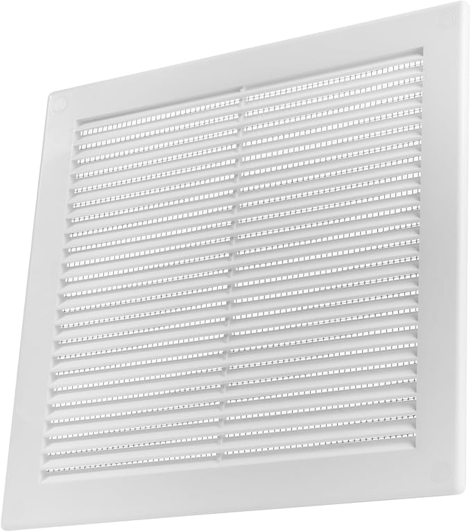 Vent Systems 8" x 8" Inch (Opening Dimensions) - Pack of 10 - Plastic White Soffit Vent Cover - Flat Square Air Vent Grille - Air Vent Deflector - HVAC 10" x 10" Inch (Overall Dimensions)