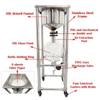 50L Glass Vacuum Filter, Lab Vacuum Suction Filter Device, Brinell Funnel/High Borosilicate Glass Flask, Negative Pressure Stainless Steel Vacuum Filter for Liquid Extraction, -0.098Mpa