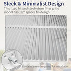 24"W x 14"H [Duct Opening Size] Steel Return Air Filter Grille - Removable Face/Door for 1 inch Filters -HVAC Vent Cover Grill - White [Outer Dimensions: 26 5/8"W X 16 5/8"H]