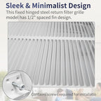 14"W x 24"H [Duct Opening Size] Steel Return Air Filter Grille - Removable Face/Door for 1 inch Filters -HVAC Vent Cover Grill - White [Outer Dimensions: 16 5/8"W X 26 5/8"H]