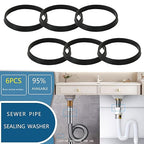 6PCS 35mm (1.38") Conical Rubber Sealing Gaskets - Leak-Proof Washers for Bathroom Sink Drain Pipes, Basin Waste & Inclined Sliding Joints