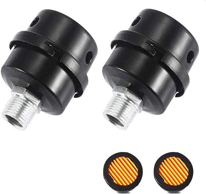 2 Pcs Air Compressor Silencer Filter Metal Air Compressor Intake Filter Noise Muffler Silencer 1/2"PT 20mm