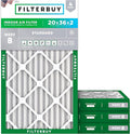 Filterbuy 20x36x2 Air Filter MERV 8 Essential Dust & Allergy Defense (4-Pack), Electrostatic Pleated HVAC AC Furnace Filters Replacement, Made in USA (Actual Size: 19.50 x 35.50 x 1.75)