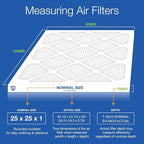 Nordic Pure 25x25x1 (Actual Size: 24 1/2 x 24 1/2 x 3/4) Tru Mini Pleat MERV 13 AC Furnace Air Filters – 2.5X More Media for Longer-Lasting, High-Efficiency Filtration - 2 Pack