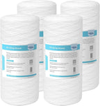 Membrane Solutions 5 Micron 10""x4.5"" String Wound Whole House Water Filter Replacement Cartridge Universal Sediment Filters for Well Water - 4 Pack, WPP-F10B-5