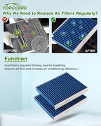 Cabin & Engine Air Filter Combo Fit for Honda CR-V CRV CR V 2023 2024 2025 2026 L4 1.5L (Not for Hybrid 2.0L) Activated Carbon Cabin Filter Replacement CF11182 17220-64A-A00 Car Accessories