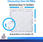 Filter King 17.5x20x1 Air Filter | 4-PACK | MERV 8 HVAC Pleated A/C Furnace Filters | MADE IN USA | Actual Size: 17.5 x 20 x .75"