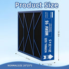 20x25x5 Merv 16 Air Filter Compatible with Lennox X6675 and Lennox HCC20-28 Furnace HVAC System, Activated carbon deep filtration, Part Number HCF20-16, (actual size:19.8" x 24.8" x 4.3")
