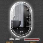 Irregular Bathroom Mirror with 3 Colour LED Light, Wall Mounted Makeup Mirror with Touch Switch and Demister Pad, Energy-Saving LED Smart Mirrors, Dimmable(C,19.7 * 31.5in/50 * 80cm)