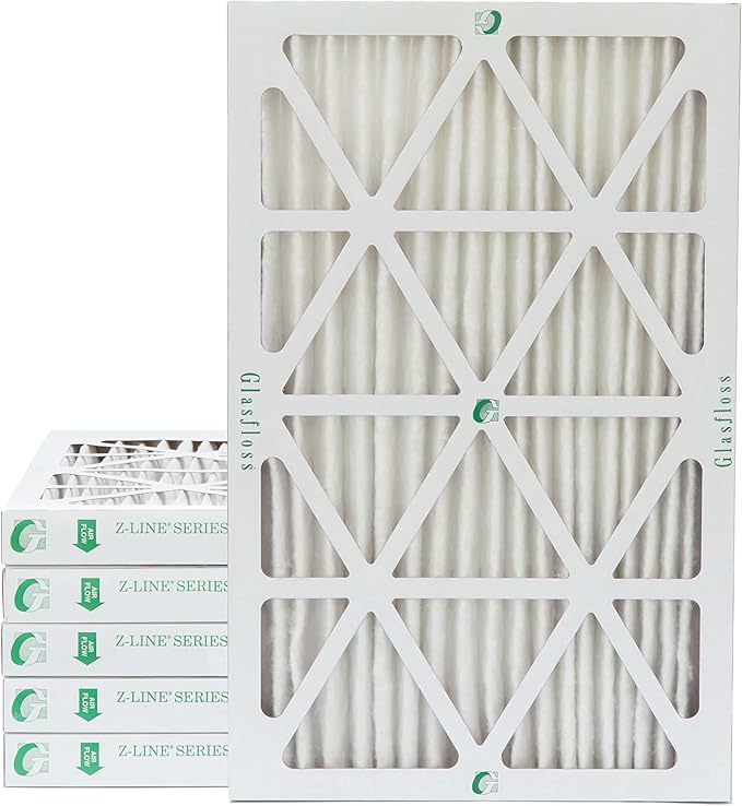 Glasfloss 12x24x2 MERV 10 (FPR 5-6) 2" Inch Pleated Air Filters Box of 6. Actual Size: 11-3/8 x 23-3/8 x 1-3/4