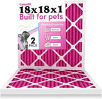 18x18x1 Air Filter by Colorfil | Color Changing Filters for Cat and Dog Odor | MERV 8 Furnace AC Filter for Pet Hair and Dust | 17.75"x17.75"x0.75" Exact Size | Pack of 2