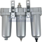 3 STAGE, INDUSTRIAL GRADE IN-LINE COALESCING FILTER & DESICCANT AIR DRYER COMBINATION WITH METAL BOWLS FOR SPRAY GUN EQUIPMENT PAINT BOOTH COMPRESSOR, PLASMA CUTTER (1/2" AUTO DRAIN)