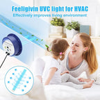 HVAC UVC Light Air Purifier 72W System with Energy Saving Airflow Sensor and 2 16-inch Bulbs for HVAC Systems in Homes, Offices, Schools, etc