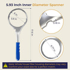 SW-4-SS-8 Water Filter Housing Wrench, 6" ID Heavy Duty Metal Water Filter Wrench | Replaces the plastic SW-4 wrench, Fits American Plumber W2010-PR, Whirlpool WHKF-DWHBB, Pentek 144368, Whole House Filter