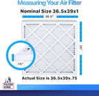 Filter King 36.5x39x1 Air Filter | 4-PACK | MERV 8 HVAC Pleated A/C Furnace Filters | MADE IN USA | Actual Size: 36.5 x 39 x .75"
