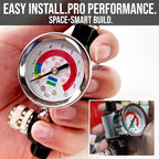 LE LEMATEC Spray Gun Regulator with Gauge & Water Separator - 1/4" NPT Inline Air Compressor Filter & Dryer - Precision Air Flow Control Valve for Paint Guns & Pneumatic Tools (150 PSI)