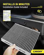2 Pack Cabin Air Filter w/Activated Carbon for Honda Accord 2003–2022, Civic 2006–2015, CR-V 2007–2016, Odyssey 2005–2017, Pilot 2009–2022, Ridgeline 2006–2025, Acura MDX 2007–2020 and More