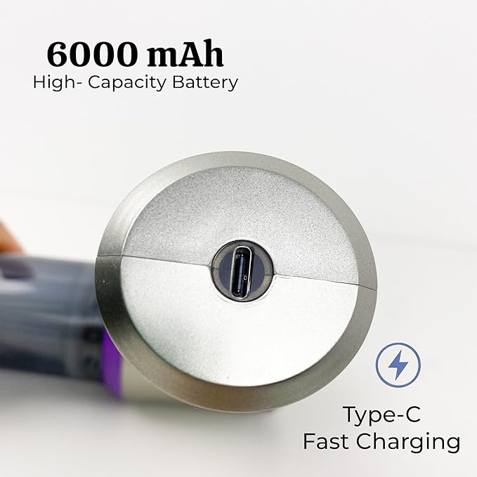 OMEO Vacuum & Air Duster 80,000RPM Super Power Mini Car Vacuum Cleaner 4-in-1 | Air Blower Gun & Air Duster & Pump | Handheld Electric Dust Blower for Home & Office – Cordless (Purple)