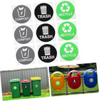 9pcs Trash Can Stickers for Waste Sorting Self-Adhesive Garbage Classification Labels for Recycling