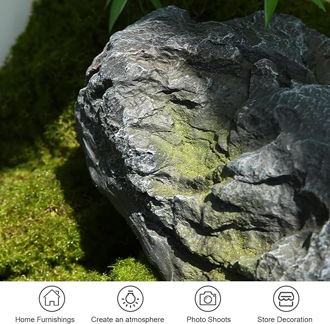Outdoor Fake Rock Cover Realistic Lightweight Fiberglass Artificial Landscape Boulder Enclosure Protection Dome for Well Pump Septic Tank Electrical Boxes R (U)