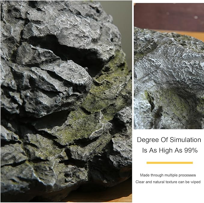 Outdoor Fake Rock Cover Realistic Lightweight Fiberglass Artificial Landscape Boulder Enclosure Protection Dome for Well Pump Septic Tank Electrical Boxes R (F)