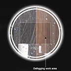 Round Bathroom Mirror with LED Lights and Demister，Round LED Bathroom Mirror with Light,Large Circle Mirror Backlit + Front Light，3 Colors Dimmable/Demister Pad(B,H60*W60cm/H23.6*W23.6IN)