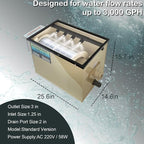 Koi Pond Rotary Drum Filter 3000GPH 220V, Fully Automatic Self-Cleaning Filter, High-Efficiency RDF for Koi Pond,Fish Pond,Aquarium,Fish Farm,Seedling Cultivation Base,Aquaculture,Hydroponics