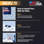 BNX TruFilter 14x25x1 Air Filter MERV 11 (6-Pack) - MADE IN USA - Allergen Defense Electrostatic Pleated Air Conditioner HVAC AC Furnace Filters for Allergies, Dust, Pet, Smoke, Allergy MPR 1200 FPR 7