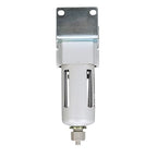 PneumaticPlus SAFM300-N03B Compressed Air Coalescing Filter, 0.1 Micron, 3/8" NPT - Poly Bowl, Manual Drain, Bracket
