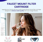 Crystal Quest Faucet Mount Filter Cartridge – Advanced Multi-Stage Filtration for Chlorine, Heavy Metals, VOCs, & More 6-12 Months Lifespan, Easy Tool-Free Installation [Pack of 6]