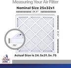 Filter King 25x32x1 Air Filter | 4-PACK | Carbon MERV 8 HVAC Pleated A/C Furnace Filters | MADE IN USA | Actual Size: 24.5 x 31.5 x .75"