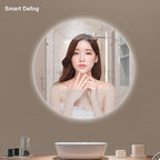 Led Mirror for Bathroom,Bathroom Mirrors for Vanity,Shatter-Proof,with Dimming & 3 Color Modes,Heated Demister Pad,Anti-Fog,Hanging Vanity Mirror,Easy to Install, Easy to Clean (Size : 50x50cm)